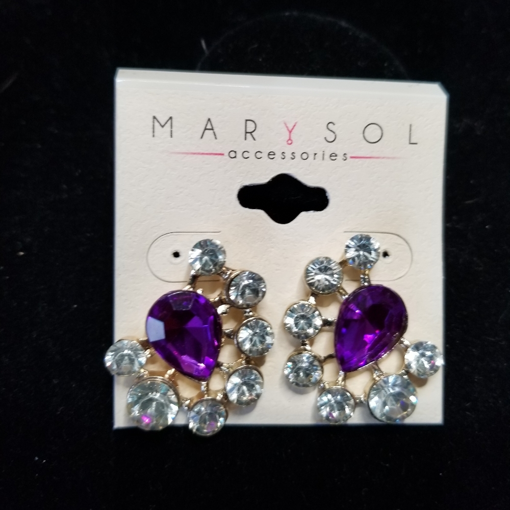 Mar Y Sol Purple Gem Earings